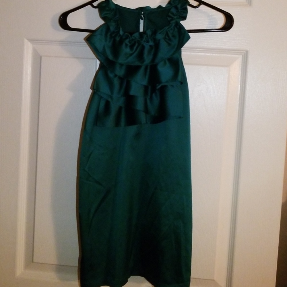 Emerald satin halter top